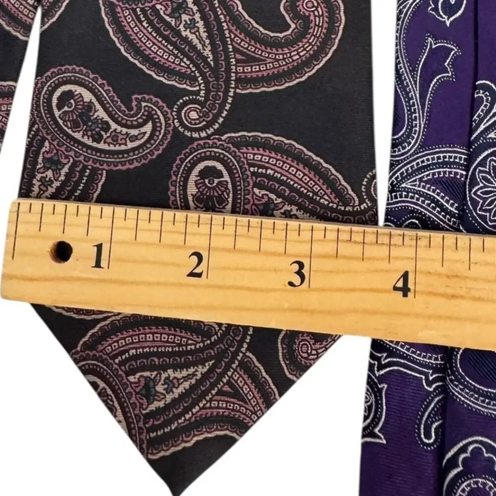 Lot of 4 Paisley Print Tie ROUNDTREE DON LOPER VAN HEUSEN